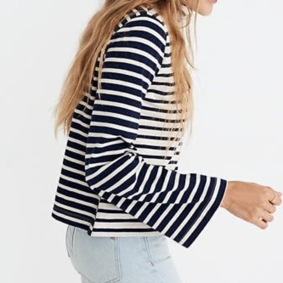 Madewell Wide-Sleeve Turtleneck in Stripe-Block - Picture 4 of 8
